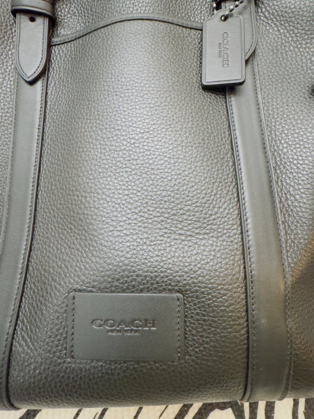 Coach Sprint Tote Crossbody Bag Black Pebble Leather CR324 - Pristine - Picture 5 of 14